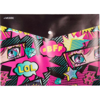 Конверт на кнопке  с рисунком А4 BFF, 0,18мм, непрозрачная