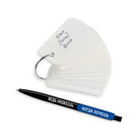 Карточки д/записи иностр. слов "Запиши и запомни" 200карточек 80*35мм., 3мет.кольца