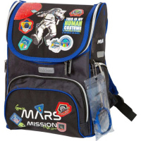 Ранец школьный 35*26*20см Mini. Mars Mission"полиэстер,  1 отд на замке, 3 карм, светоотр. 800гр