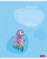 Тетрадь А5 12л косая лин. Hatber "Осьминожки", 5 диз.в блоке, белизна 98%