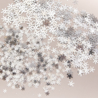 Пайетки декоративные 7, 10, 13мм, 15 гр "Снежинки" серебро