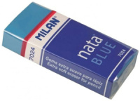 Ластик MILAN "7024" прямоугольный, синтетический каучук, картонный держатель, синий