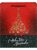 Пакет подар. бум. новогодн. 26*32*10см Новогодняя звезда