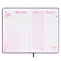 Дневник для девочек А6+  96л., кожзам. тв.обл. "Волшебный кот" ляссе, брелок