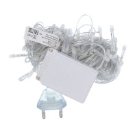 Гирлянда электрическая 10м 100LED светодиодная, прозарчный шнур, вьюн 220В, белый