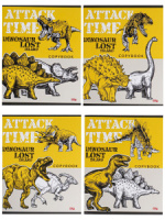 Тетрадь А5  96л кл. Проф-Пресс "Атака динозавров"