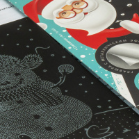 Гравюра 10*15см с эффектом серебра "Снеговичок"