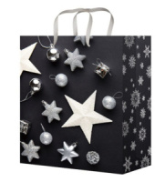 Пакет подар. бум. новогодн. 22*31*10см Ёлочные игрушки