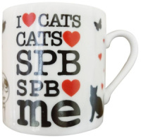 Магнит-кружка половинка фарфор "I love cats"