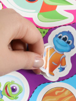 Раскраска с наклейками "Маленький помощник. Космос" А4 12стр.