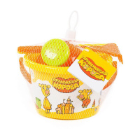 Набор игрушек. Ведро малое "Оранжевая корова", ведро среднее,  лопатка, грабельки, лейка малая №4