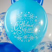 Набор шаров с рисунком 12" Снежинки 25шт/уп