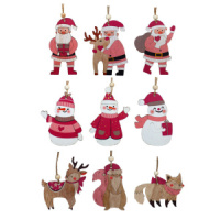 Подвесное украшение "Новогодняя" 3шт , дерево