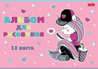 Альбом А4 32л скоба "Мои волшебные миры" металлизир.картон, выб.лак., пл. 100 гр/м