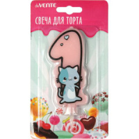 Свеча-цифра "1" Котик  9см