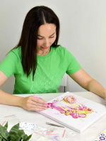 Мозаика алмазная по номерам на холсте 30*30см "Клубничные милкшейки" с подрамником