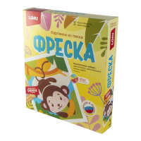 Аппликация из песка  "Обезьянка" 10*15см 4+