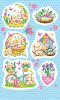 Наклейки детские 15*9см  "Крольчата"