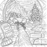 Раскраска 196*196мм 128стр. для маркеров "Красота в мелочах! (обложка с кедами)"