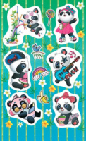 Наклейки детские 15*9см  "панды"