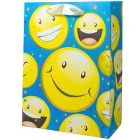 Пакет подар. бумажн. 18*10*23 см, 210 гр/м Смайл, 4 дизайна