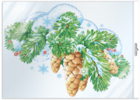 Плакат фигурный 20*30см "Ветка еловая с шишками"