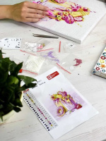 Мозаика алмазная по номерам на холсте 30*30см "Клубничные милкшейки" с подрамником