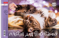 Альбом А4 24л гребень "Кот Борис", перфорация на отрыв,  пл. 100 гр/м