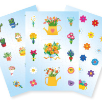 Альбом наклеек А6 6 лист. "100 наклеек. Цветы"