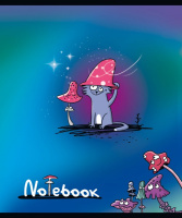 Тетрадь А5 48л кл. ПЗБМ "Поганки" софт.тач, выб.УФ лак Брайль, 5диз.в блоке, бел.100%