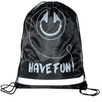 Мешок для обуви 1 отд, 360*480 светоотр."Смайл"