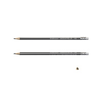 Карандаш MEGAPOLIS НВ трехгранный с ластиком, тубус