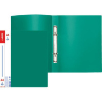 Папка 2 кольца 20 мм 0,6 мм пластик А4  Daily зелёная
