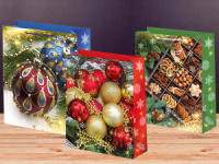 Пакет подар. бумажн. 14*20*8 см, 157гр/м2  Микс новогодний 2