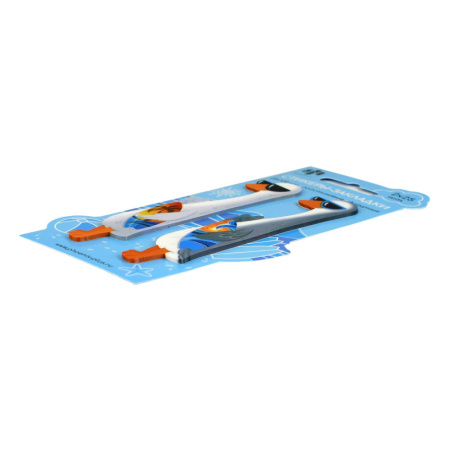 Закладки с липким краем (25*120мм)  2 цв, по 25л. "Гуси" пластиковые