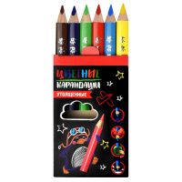 Карандаши цвет. Jumbo  6цв  Феникс+ "Пингвин-летчик", деревянные, 5ММ