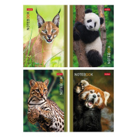 Блокнот А6  24л скоба "В мире животных" клетка, глянц.лам., 16диз.