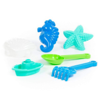 Набор игрушек. Совок, формочки, грабельки, кораблик "Юнга"