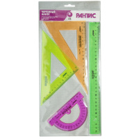 Набор геометр. большой прозр. (2треуг., 30см лин., трансп.)