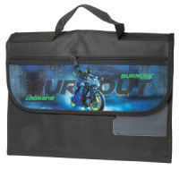 Папка д/труда А4 (325*240*40) 1отд. с ручками, ткань, липучка "Ночной байкер"