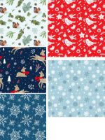 Набор упаковочной бумаги "Зимняя сказка. Ассорти" 100*70см