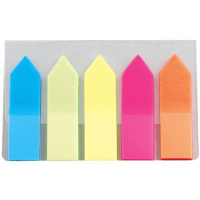 Закладки с липким краем (45*12мм) 5цв., по 25л. НЕОН, стрелка