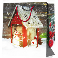 Пакет подар. бум. новогодн. 31*42*12 см 210 гр/м2 "Фонарики" микс дизайнов