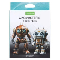 Фломастеры  24цв "Hatber. Робо" вентилир.колпачок