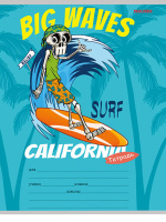 Тетрадь А5 12л косая лин. Проф-Пресс "Клевый серфинг", 5 диз.в спайке