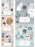 Тетрадь А5 12л лин. Проф-Пресс "Ласковые животные-1" 5диз.в спайке, белизна 100%