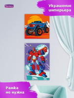 Живопись по номерам с акрилом 20*30см  "Автобот"