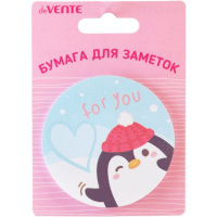 Бумага с липким краем  30л, фигурная "Penguin",  ассорти