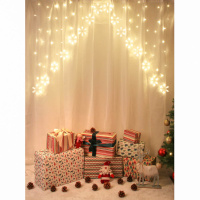 Гирлянда электрическая Бахрома 3*1м 152LED пост свечение, коннектор, 220В, шампань