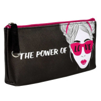 Пенал-косметичка (200*75*20) молния, кожзам "Девочка в очках"